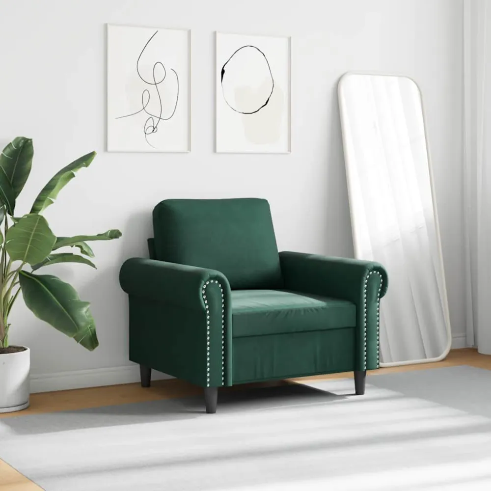 Stretch stof Fauteuil 60 cm fluweel donkergroen