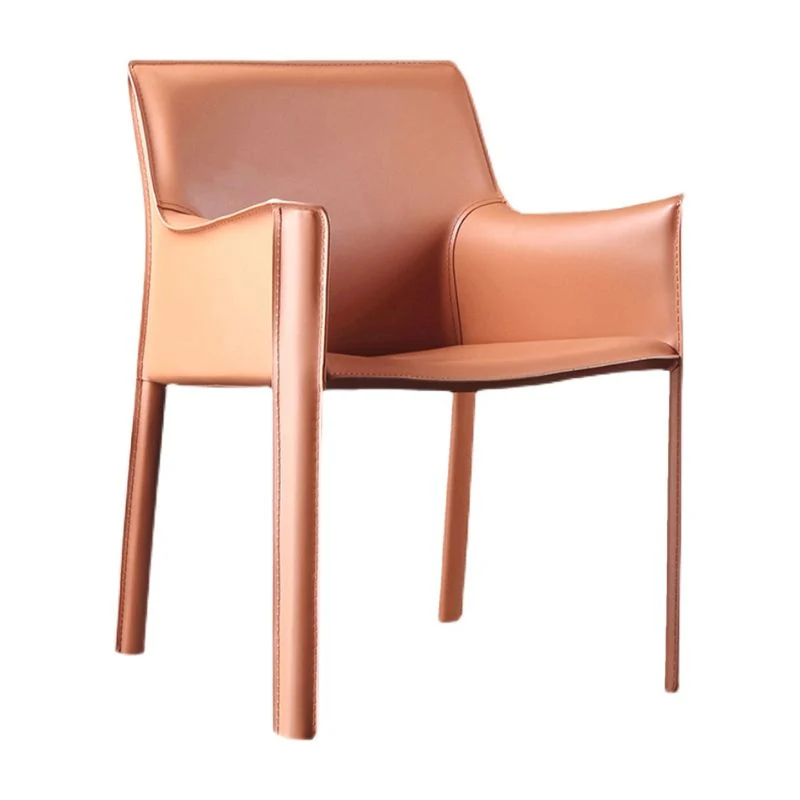Upholstered Dining Chair Contemporary Faux Leer Dining Side Chair Orange