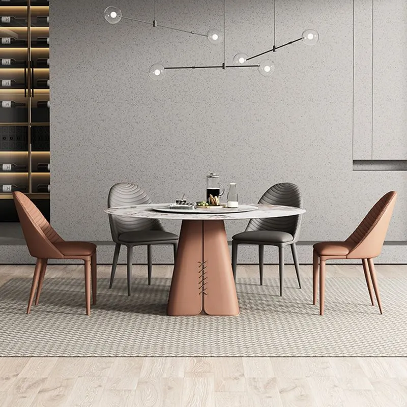 Upholstered Dining Chair Contemporary Faux Natuurleer Kitchen Dining Chair Machine wasbaar op 30°C