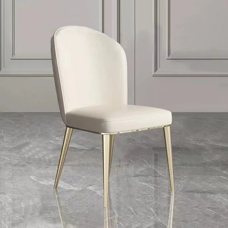 Upholstered Dining Chair Faux Leather Kitchen Dining Chair Metalen Legs set van 2 4 stuks Brown