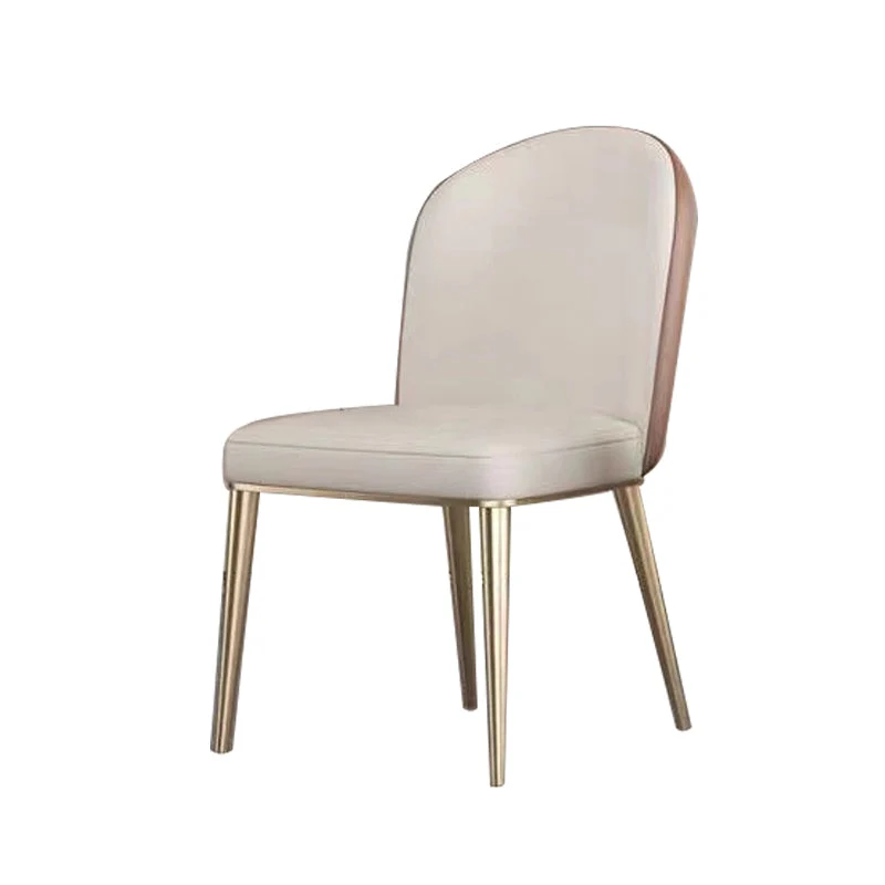 Upholstered Dining Chair Faux Leather Kitchen Dining Chair Metalen Legs set van 2 4 stuks Brown