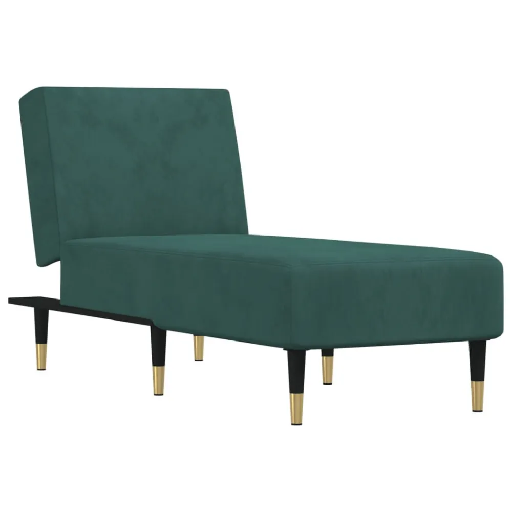 Vierkante vorm Chaise longue fluweel donkergroen