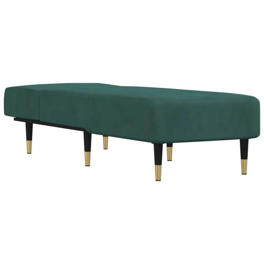 Vierkante vorm Chaise longue fluweel donkergroen