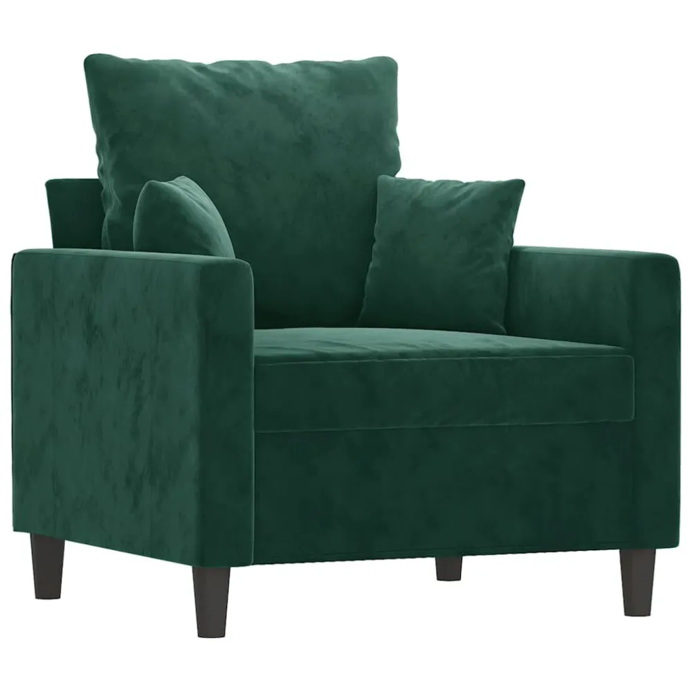 Vlekwerende Fauteuil 60 cm fluweel donkergroen
