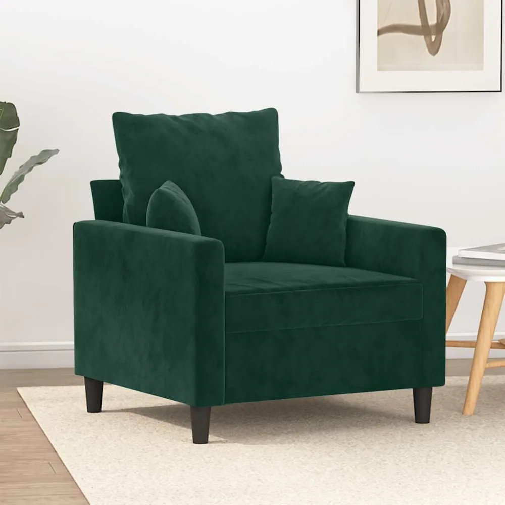 Vlekwerende Fauteuil 60 cm fluweel donkergroen