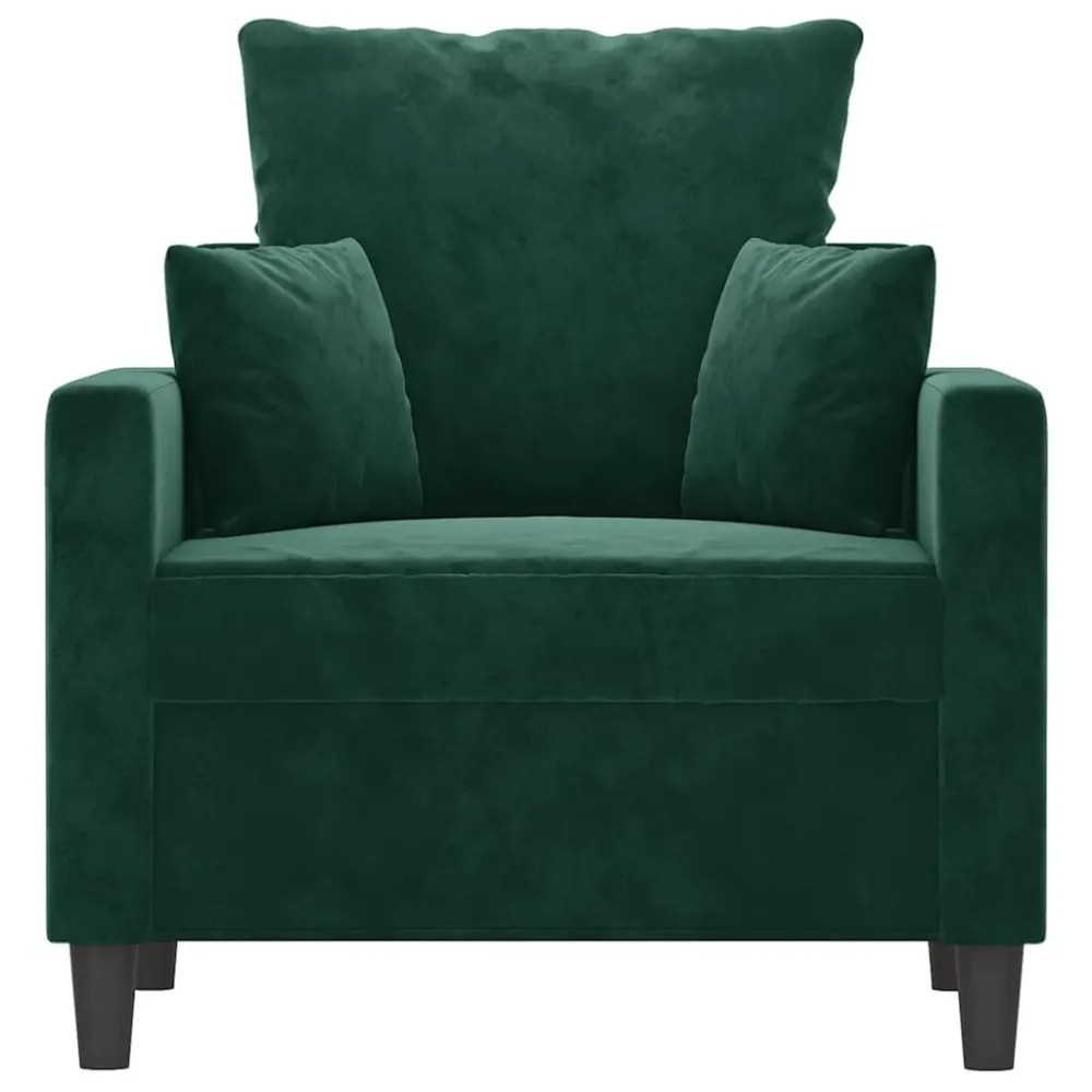 Vlekwerende Fauteuil 60 cm fluweel donkergroen