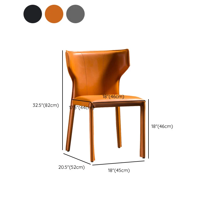 Vlekwerende Kitchen Wingback Armless Dining Chair Upholstered Side Chair Dark