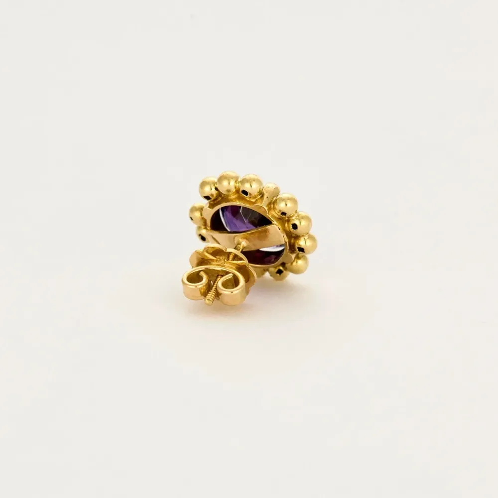 Vlekwerende Mosterdgeel gold and amethyst earrings
