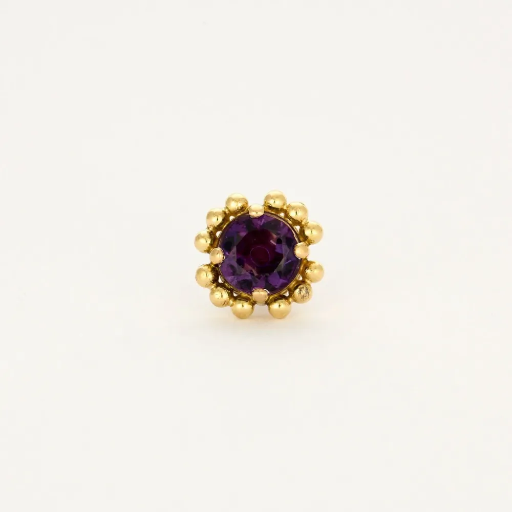 Yellow gold and amethyst earrings
