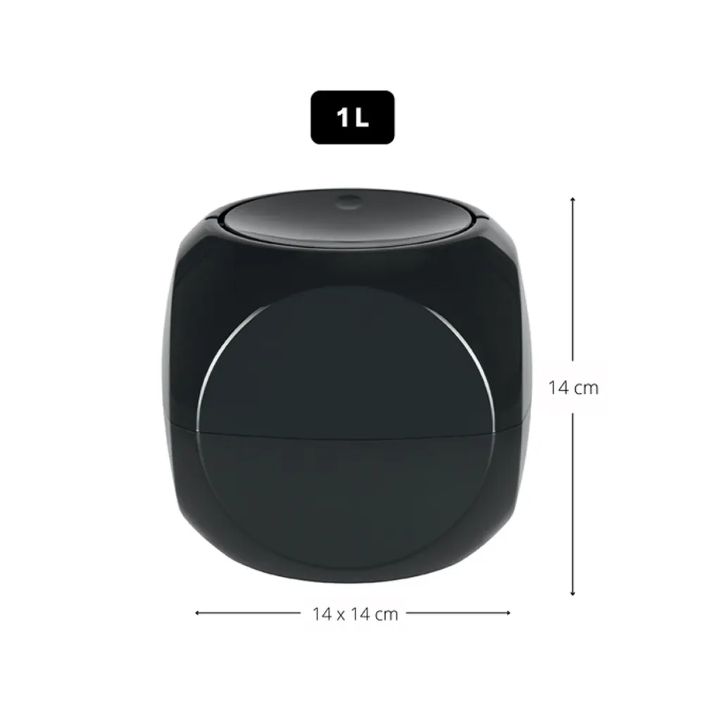 Bedankcadeautje 1L Dice-shaped Trash Can Flip Lid - Ebbenhout