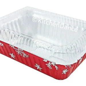 2¼ lb. Disposable Holiday Oblong Foil Pan Dome Lid #9201X voor volwassenen