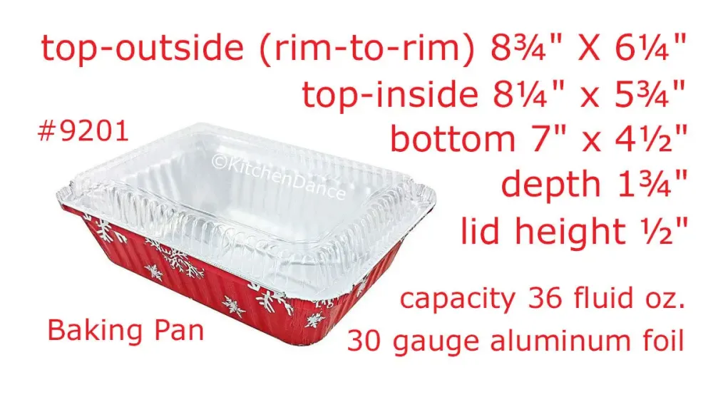 2¼ lb. Disposable Holiday Oblong Foil Pan Dome Lid #9201X voor volwassenen