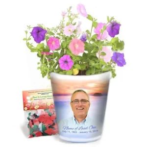 Dusk Personalized Memorial Ceramic Flower Pot