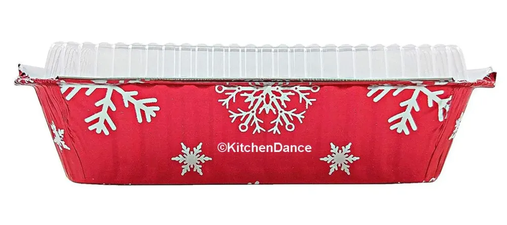 Feestelijke 2¼ lb. Disposable Holiday Oblong Foil Pan Dome Lid #9201X
