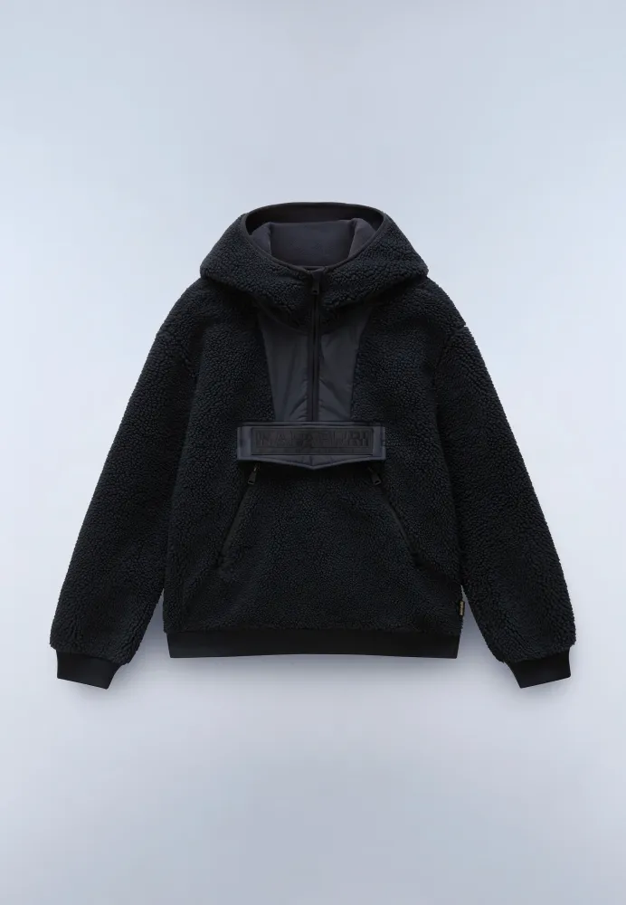 Feestelijke Seline Full-Zip Pluche stof Hoodie Black