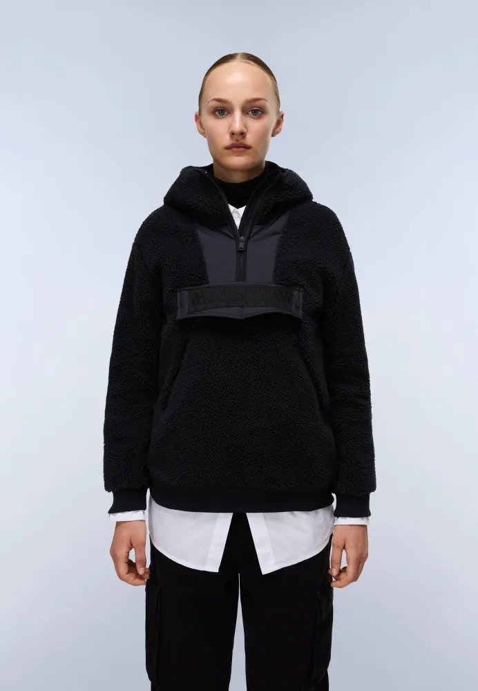 Feestelijke Seline Full-Zip Pluche stof Hoodie Black
