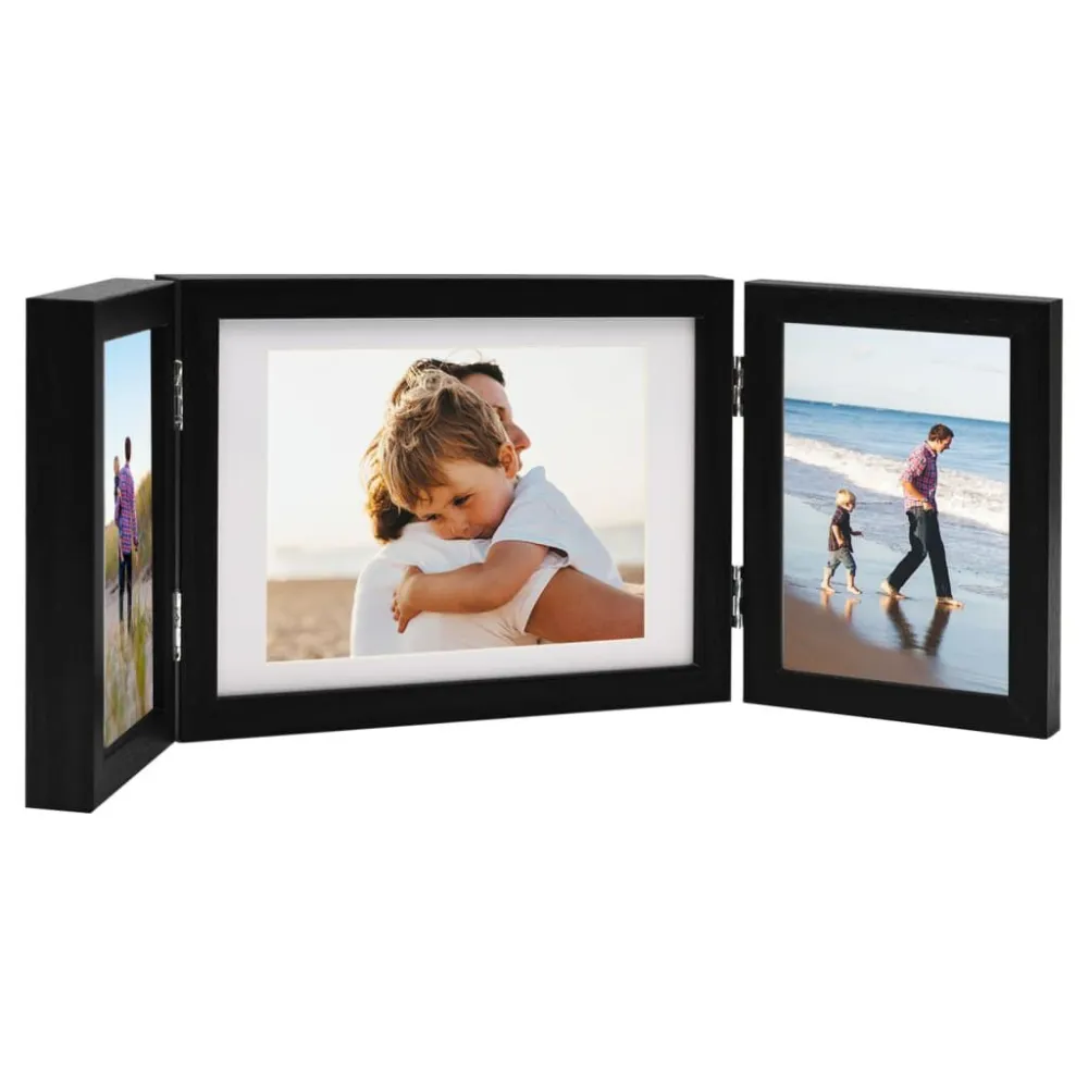 Multi-foto Fotolijst drieluik 22x15 cm+2x(10x15 cm) zwart