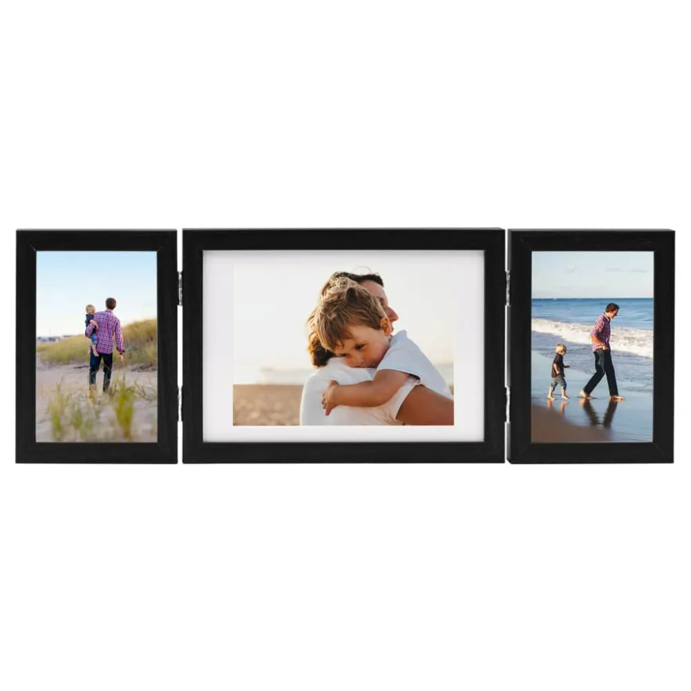 Multi-foto Fotolijst drieluik 22x15 cm+2x(10x15 cm) zwart