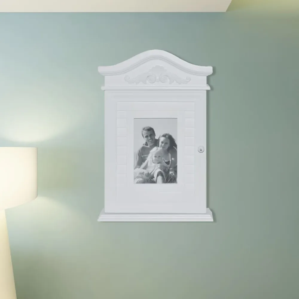Wandmontage Sleutelkastje met fotolijst wit