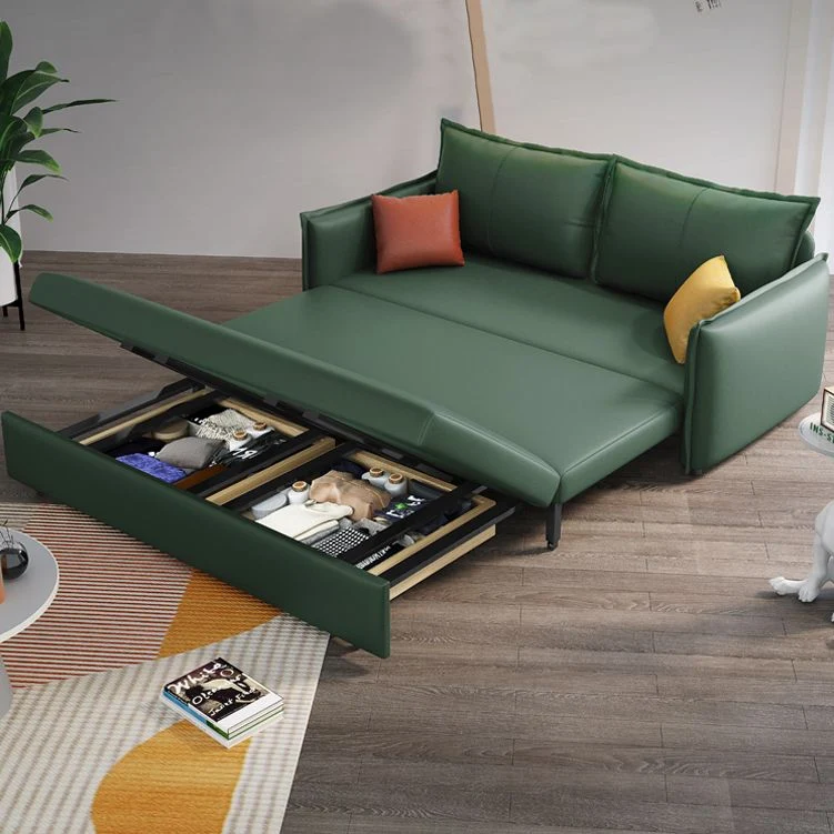 Contemporary Futon Sofa Bed Metal Appelgroen Storage Pillow Back Square Arms 47l