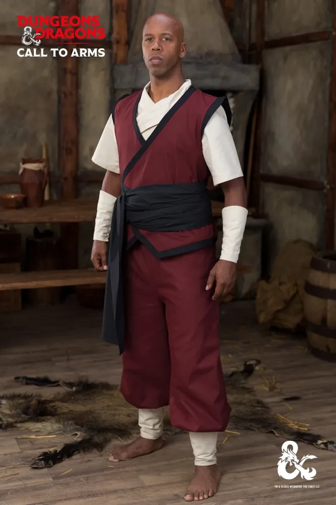 Dungeons & Dragons Monk Garment Set Bordeaux/Black Xs