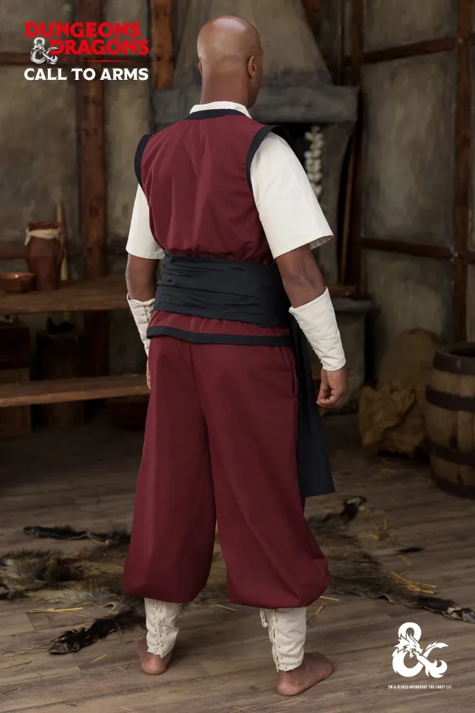 Dungeons & Dragons Monk Garment Set Bordeaux/Black Xs