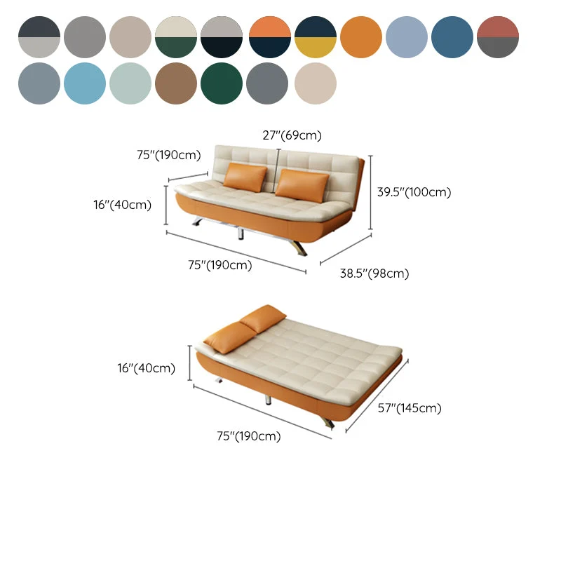 Pillow Included Sofa Futon Armless Futon Sofa Bed Van metaal Legs Gray