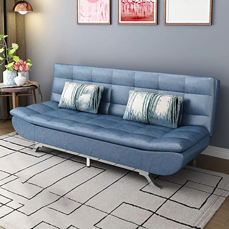 Pillow Included Sofa Futon Armless Futon Sofa Bed Metalen Legs Gray