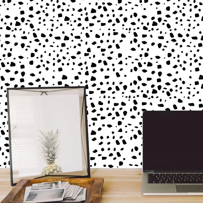 Behangpaneelset met luipaardprint Actueel PVC-wanddecor grijs op wit, zelfklevend