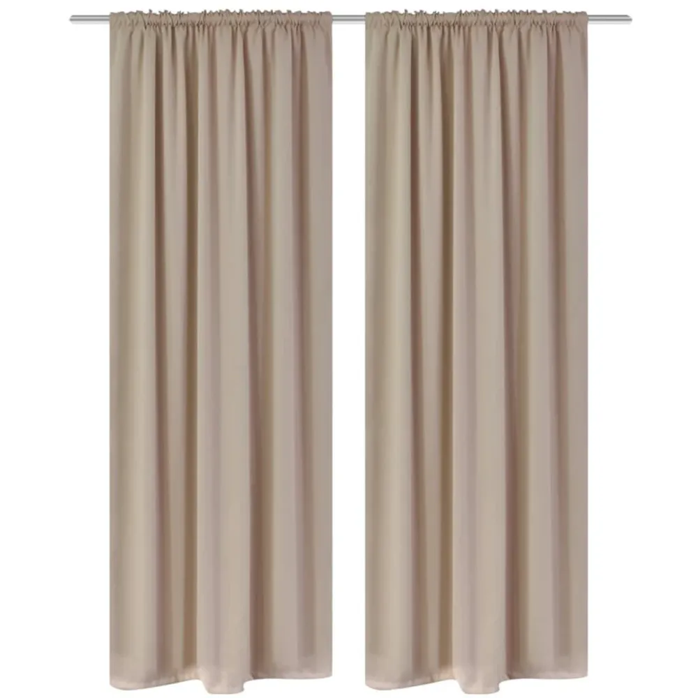 Gordijnen met gleuven 135 x 245 cm crème 2 st