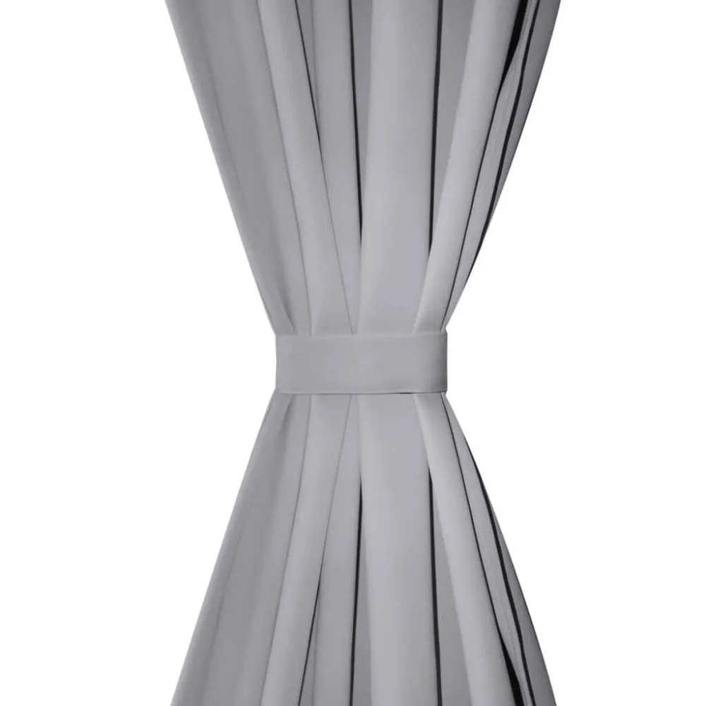 Gordijnen met gleuven 135 x 245 cm grijs 2 st