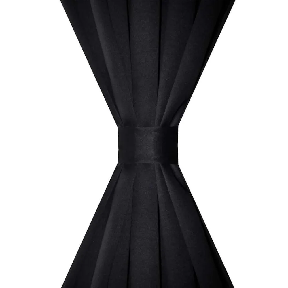 Gordijnen met gleuven 135 x 245 cm zwart 2 st