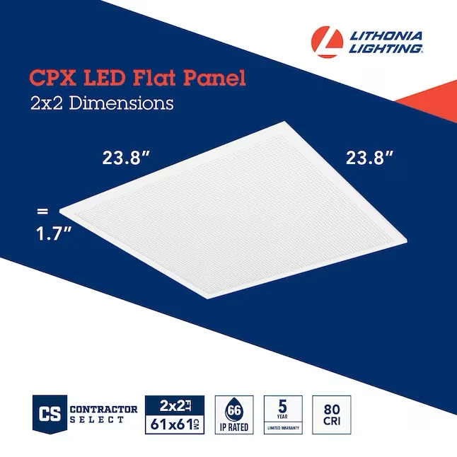 Lithonia Lighting 2-ft x 2-ft Cool Parelmoer LED Panel Light