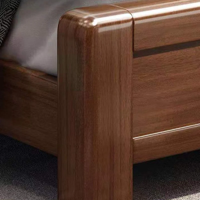 Traditional Panel Rectangular Headboard Walnut Normaal Bed