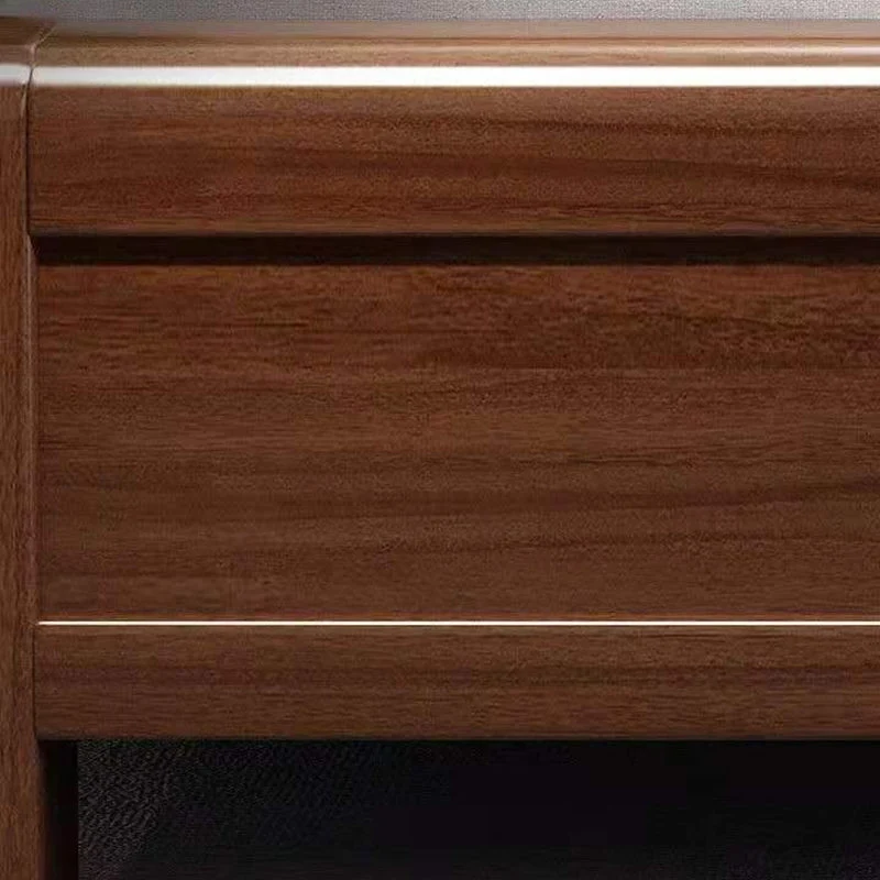 Traditional Panel Rectangular Headboard Walnut Standaard Bed