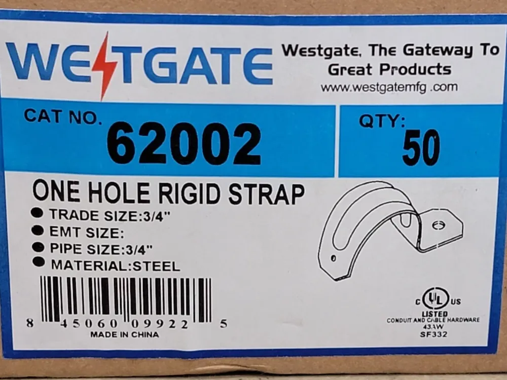 0.75 . One Hole Staal Rigid Strap 62002 (Box 49)