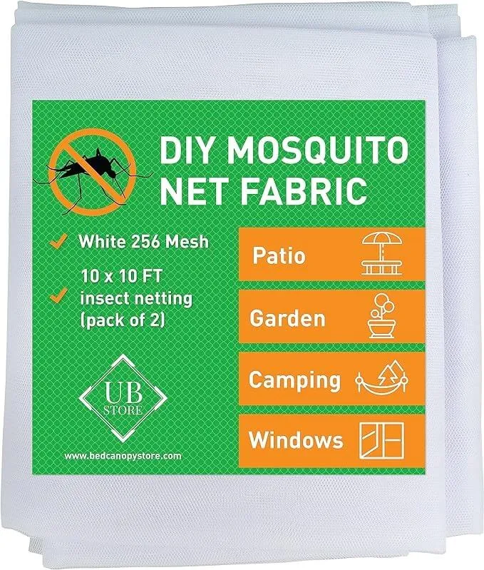 10x10 FT Sneeuwwit DIY Mosquito Net Fabric | Netting 2 Pack