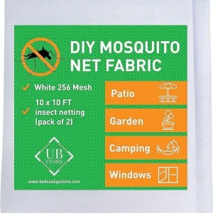 10x10 FT White DIY Mosquito Net Fabric | Netting 2 Pack