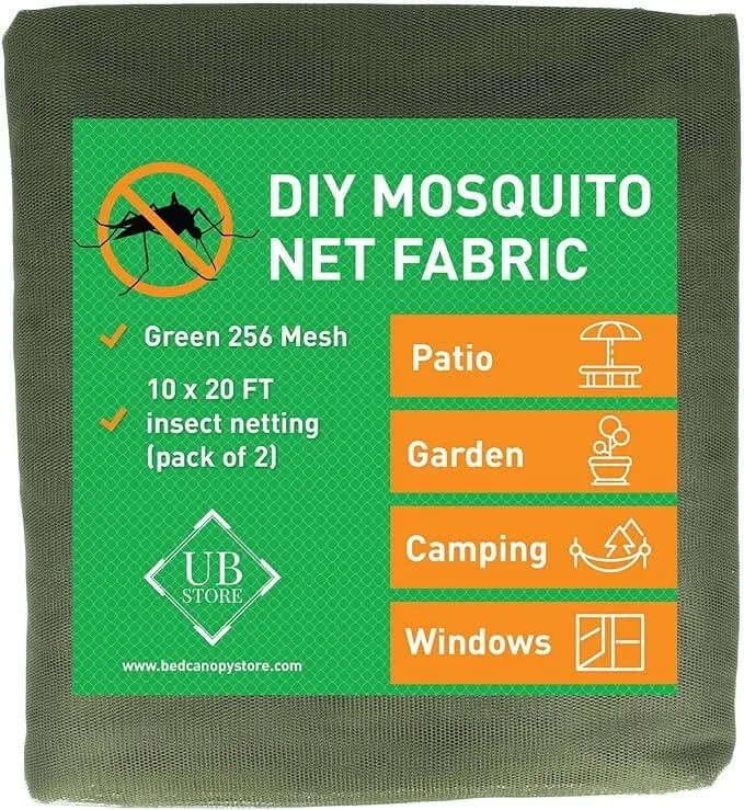 10x20 FT Olijfgroen DIY Mosquito Net Fabric | Insect Netting 2 Pack