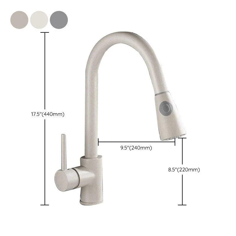 1-Hole Kitchen Faucet Pull down Sprayer Kitchen Faucet Los Lever Handle