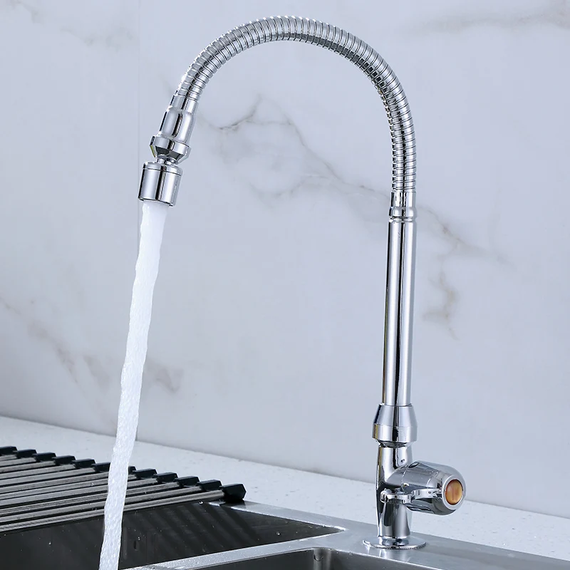 1-Hole Kitchen Faucet Single Handle Kitchen Sink Faucet Draaivoet Spout