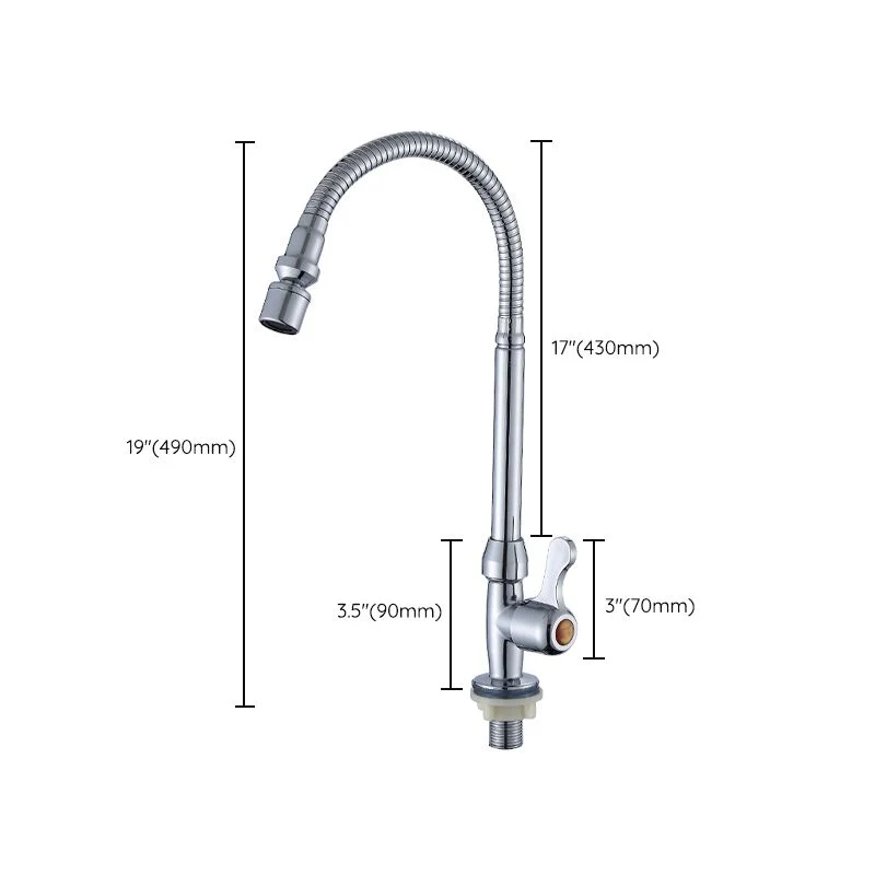 1-Hole Kitchen Faucet Solo Handle Kitchen Sink Faucet Swivel Spout