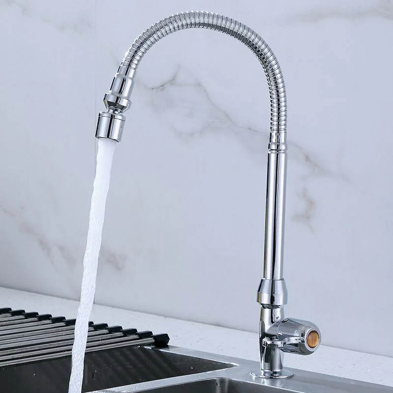 1-Hole Kitchen Faucet Solo Handle Kitchen Sink Faucet Swivel Spout
