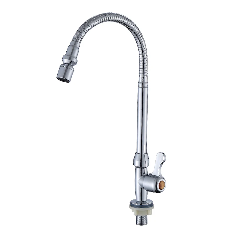 1-Hole Kitchen Faucet Solo Handle Kitchen Sink Faucet Swivel Spout