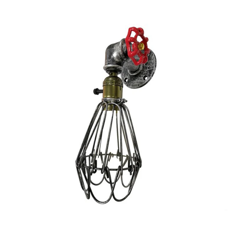 1-lamps kooi wandlamp magazijn roestrood metallic schanslamp voor woonkamer