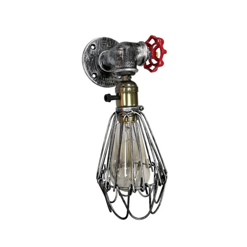 1-lamps kooi wandlamp magazijn roestrood metallic schanslamp voor woonkamer