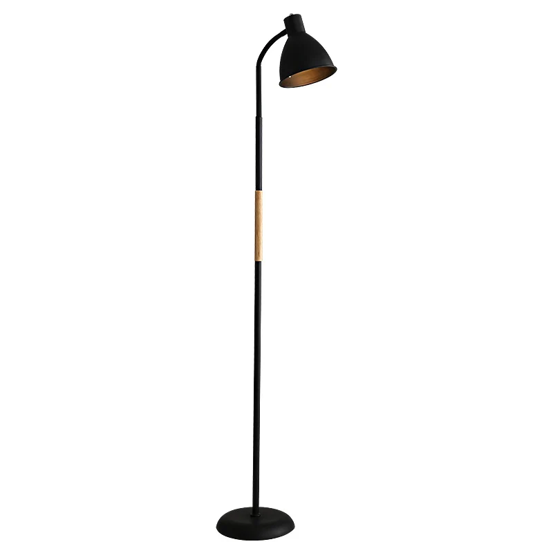 1-lichts metalen vloerleeslamp Minimalistische klokvormige woonkamervloerlamp met opgerolde rand
