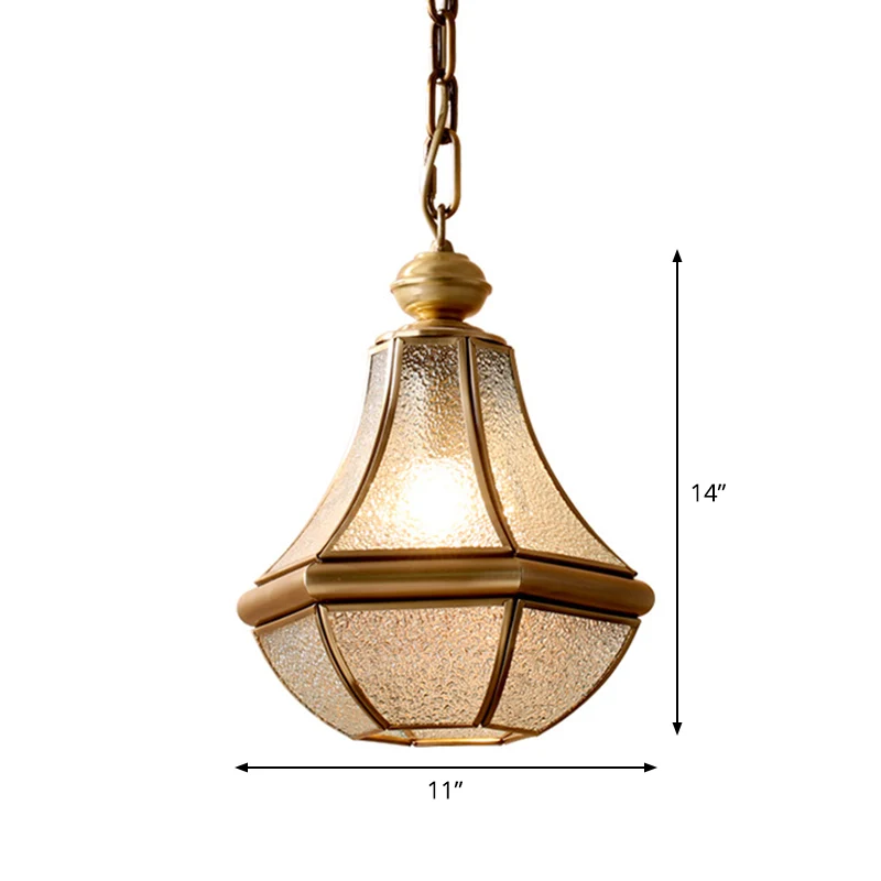 1-Light Hanging Light Minimalist Living Room Pendant Lamp Pear Seeded/Clear Glass Shade Hoogglans Brass/Antique Brass Brass