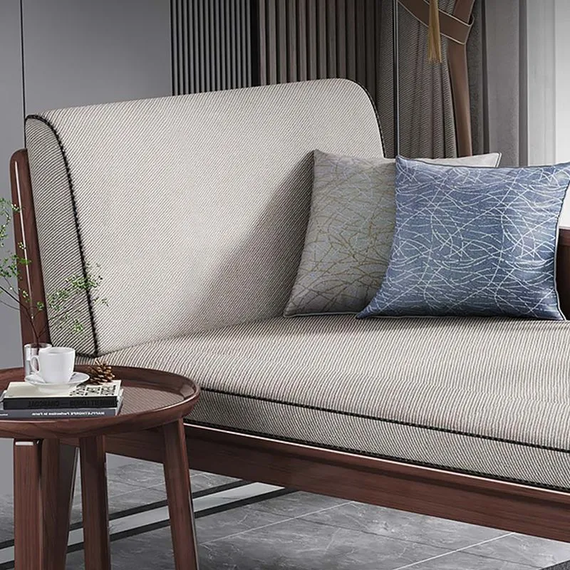 71.65" L Natuur noten Slipcovered Chaise Lounge Couch 2 Pillows