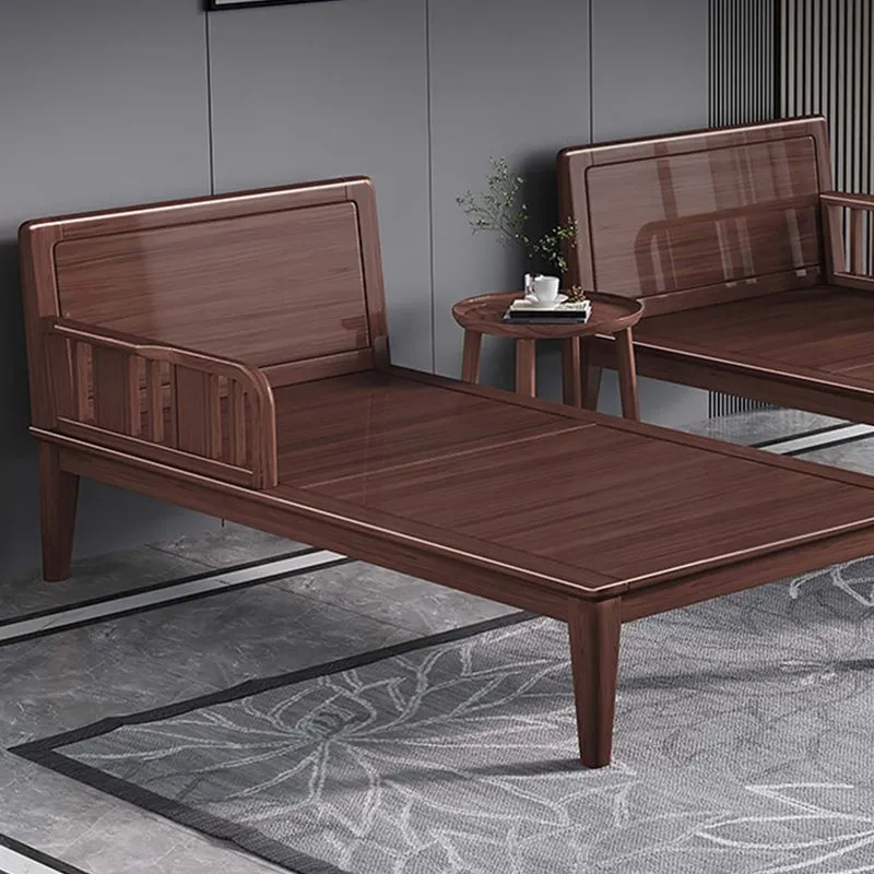 71.65" L Natuur noten Slipcovered Chaise Lounge Couch 2 Pillows